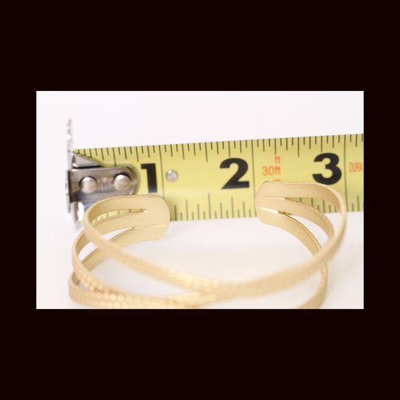 Multi-Row Twisted Gold Tone Cuff Bangle - Picture 5 of 5